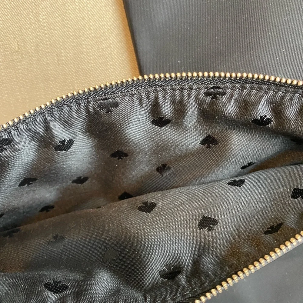 Kate Spade Black Pouch Wristlet Set with Gold Accents